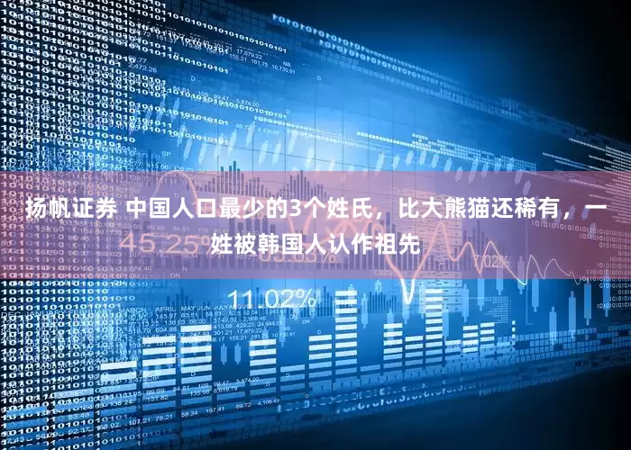 扬帆证券 中国人口最少的3个姓氏，比大熊猫还稀有，一姓被韩国人认作祖先