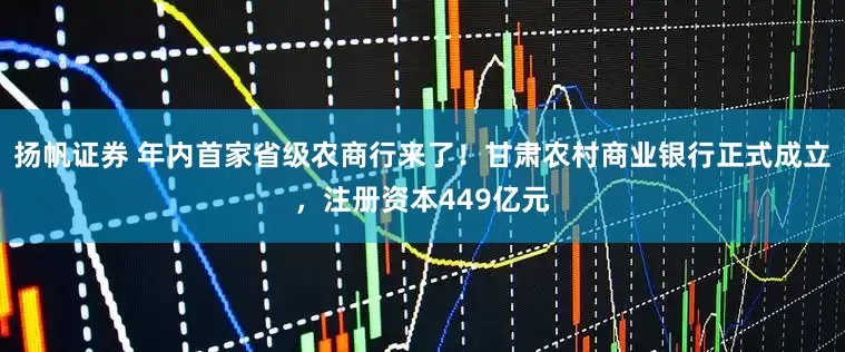 扬帆证券 年内首家省级农商行来了！甘肃农村商业银行正式成立，注册资本449亿元