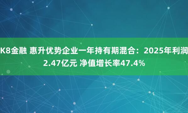 K8金融 惠升优势企业一年持有期混合：2025年利润2.47亿元 净值增长率47.4%